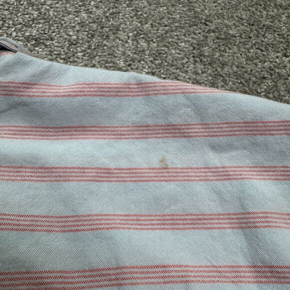 American Eagle Seriously Soft Button Down Shirt Mens XXL Red Blue Striped Cotton - Picture 13 of 15